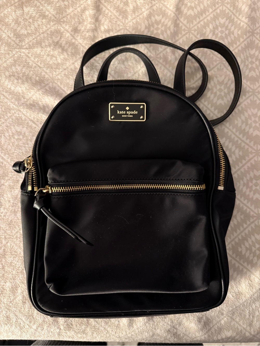 Kate Spade New York black nylon mini backpack